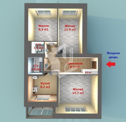 Купить 3-комнатную квартиру в г. Борисове Нормандия-Неман ул. 153, фото 13