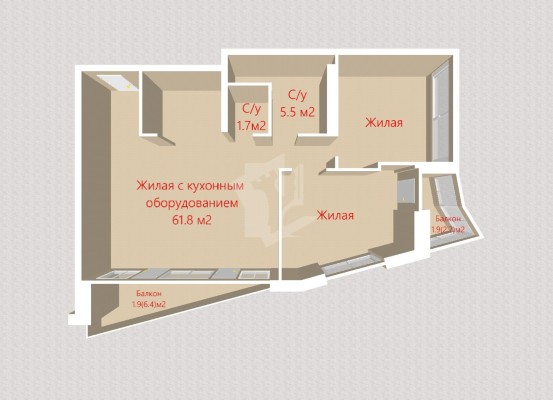 Купить 3-комнатную квартиру в г. Минске Николы Теслы ул.  26, фото 21