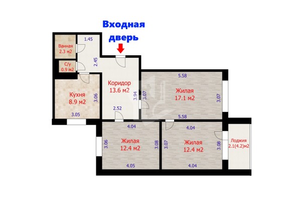 Купить 3-комнатную квартиру в г. Минске Шаранговича ул. 78, фото 20