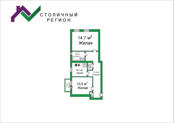 Купить 2-комнатную квартиру в г. Борисове Стекольная ул. 8, фото 14