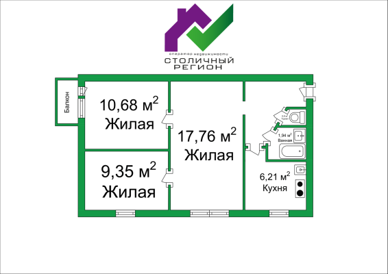 Купить 3-комнатную квартиру в г. Борисове Днепровская ул. 4, фото 13
