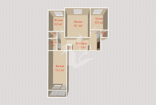 Купить 3-комнатную квартиру в г. Минске Шаранговича ул. 29, фото 17