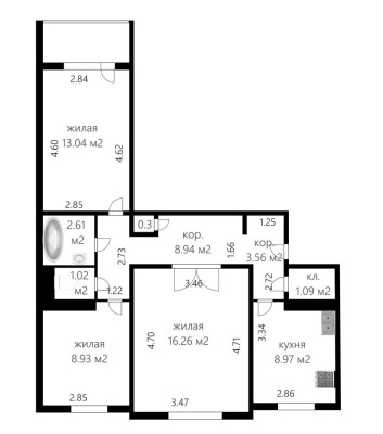 Купить 3-комнатную квартиру в г. Минске Одинцова ул. 31/2, фото 31