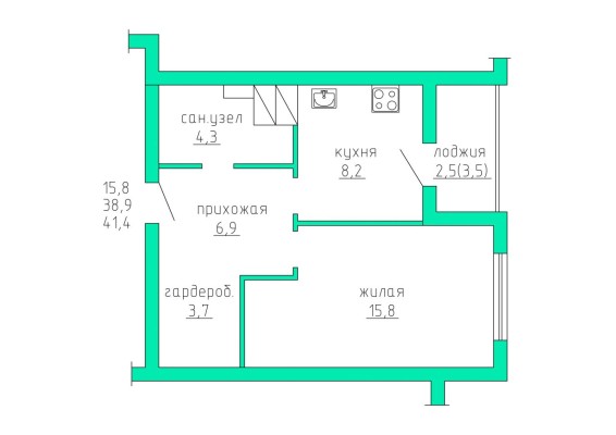 Купить 1-комнатную квартиру в г. Солигорске Судиловского ул. 23, фото 13