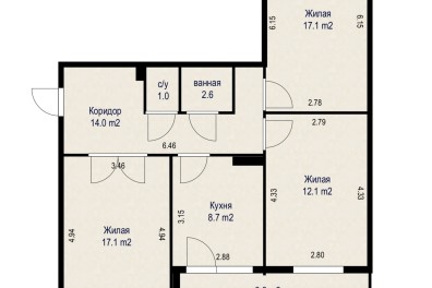Купить 3-комнатную квартиру, г. Минск, ул. Радужная, 9