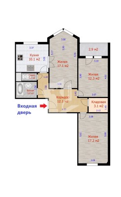 Купить 3-комнатную квартиру в г. Минске Сапеги Льва ул. 5, фото 19