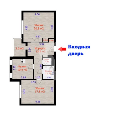 Купить 2-комнатную квартиру в г. Минске Беды Леонида ул. 8, фото 18