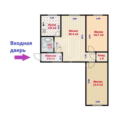 Купить 3-комнатную квартиру в г. Минске Ванеева ул. 22, фото 16