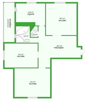 Аренда 3-комнатной квартиры в г. Минске Героев 120 Дивизии ул. 23, фото 20